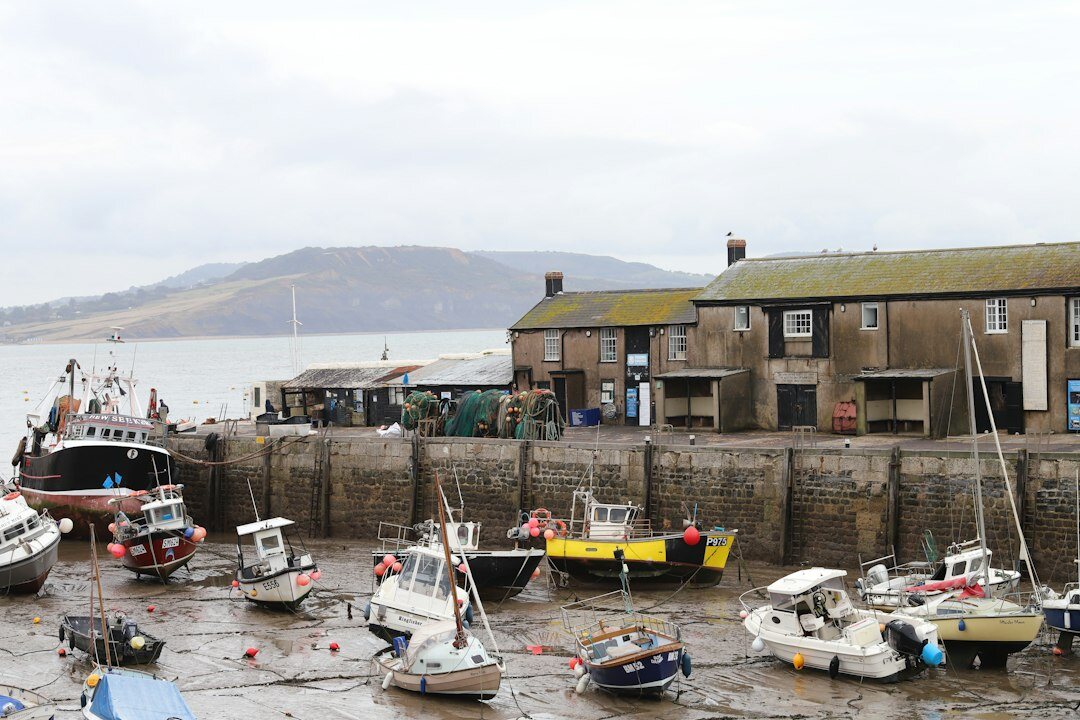 Fishing boats in a small Danish coastal village