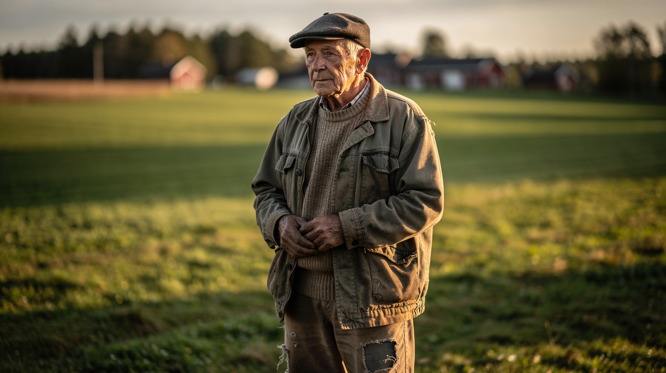 Elderly Danish farmer portrait taken by a photographer